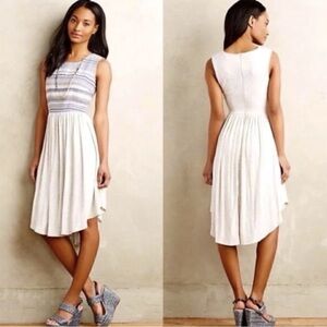 Anthropologie Dolan X Small Boho Blue Cream Tank Flowy Mid Comfy Coastal Dress